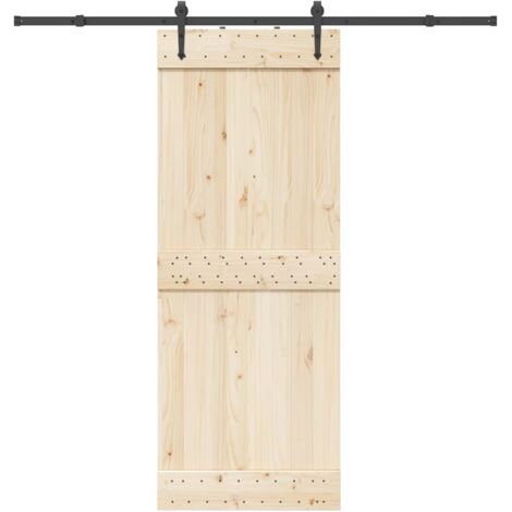 Schiebetürbeschlag-Set 213,5 cm Stahl Schwarz vidaXL
