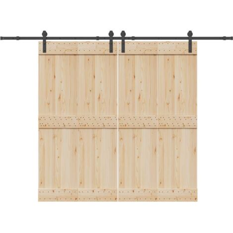 Schiebetürbeschlag-Set 305 cm Stahl Schwarz vidaXL