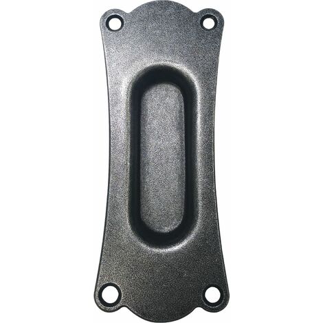 Schiebetürmuschel 40x120mm gebogen, verzinkt schwarz hell passiviert