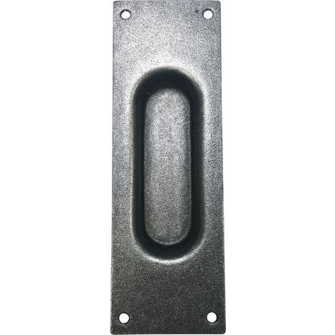 Schiebetürmuschel 40x120mm gerade, verzinkt schwarz hell passiviert