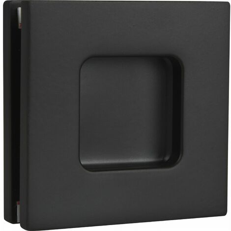 Schiebetürmuschelpaar 6405 für Glas, eckig, Glasstärke 8 - 10 mm, schwarz