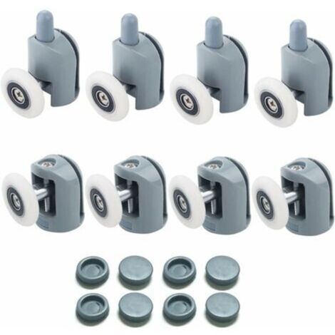 Schiebetürrollen, Duschtürrollen, 23-mm-Duschtürrollen, Rollen für Duschkabinen, 4 oben und 4 unten