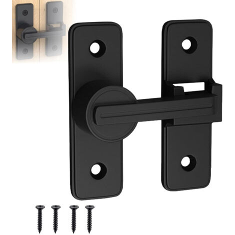 Schiebetürschloss, 180°-Hakenriegel für Kipptüren, Innentürschloss, Schwarz