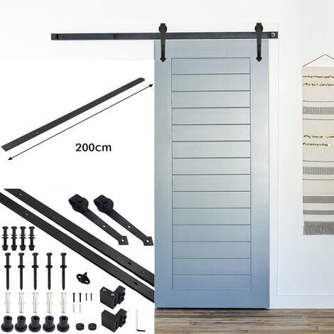 SWANEW Schiebetürsystem Schiebetürbeschlag Set Schiebetür Schiebetürrolle—Arrow—200cm