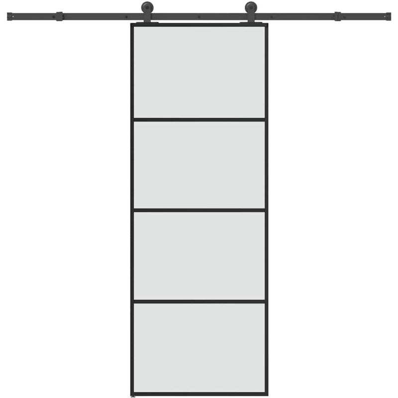 Vidaxl - Schiebetür Mit Beschlag 76x205 Cm Esg-glas & Aluminium 109713