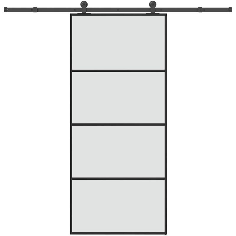 Schiebetür Mit Beschlag 90x205 Cm Esg-glas & Aluminium Vidaxl