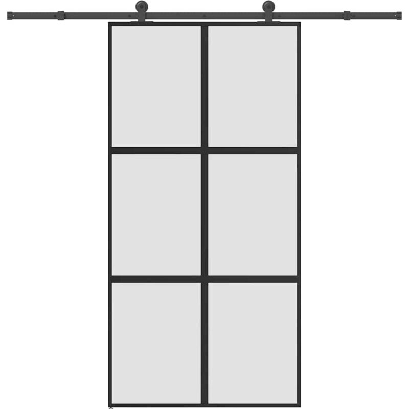Vidaxl - Schiebetür Mit Beschlag 102, 5x205 Cm Hartglas & Aluminium