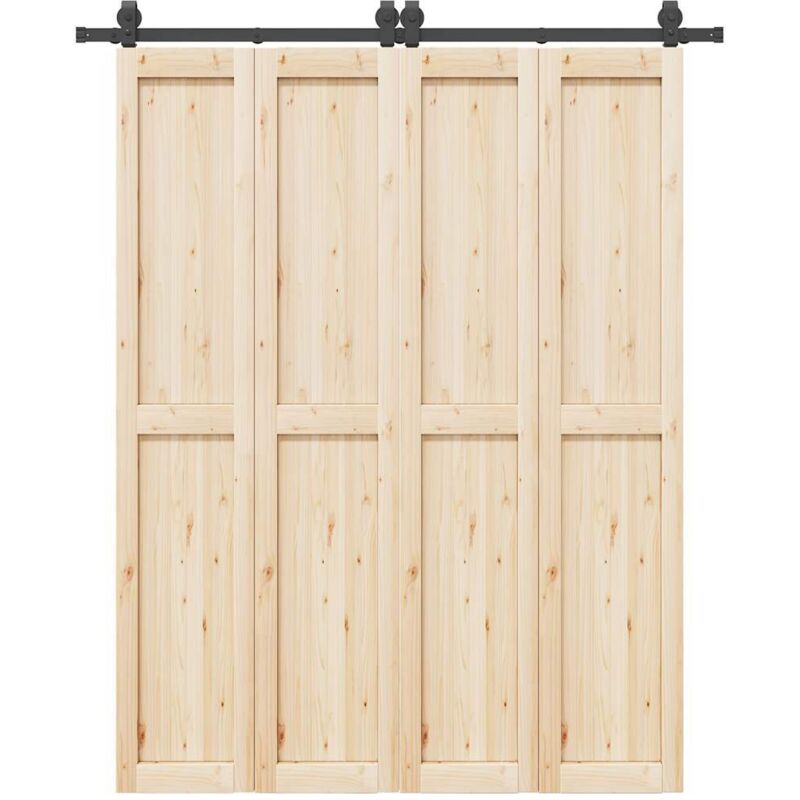 Schiebetürbeschlag-set 183 Cm Stahl Schwarz - Vidaxl