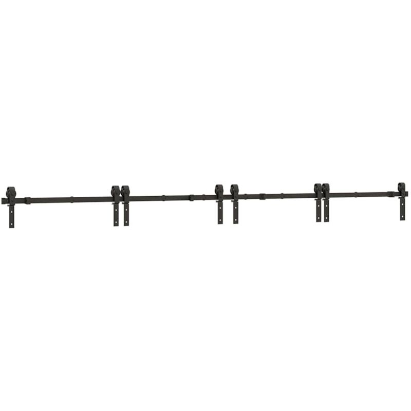 Vidaxl - Schiebetürbeschlag-set 366 Cm Stahl Schwarz