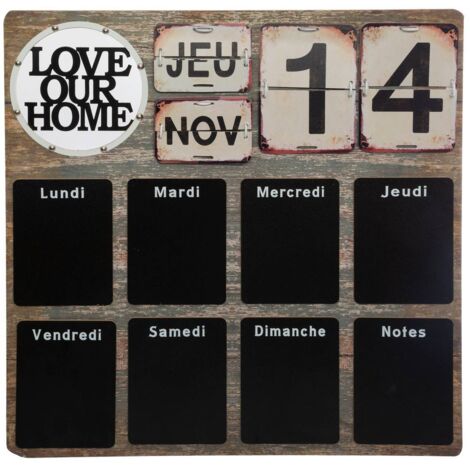 Schiefertafel Wochenplaner 57 × 57 cm