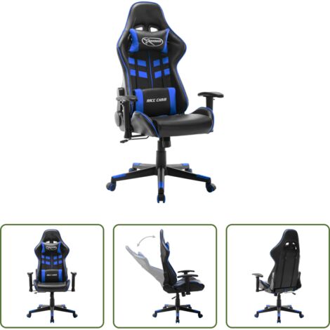 Schienale alto -  Sedia da Gaming Blu e Nera in Similpelle