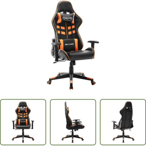 Schienale alto - Sedia da Gaming Nera e Arancione in Similpelle