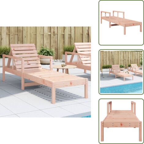 Schienale regolabile - vidaXL Lettino Prendisole 199,5x62x55 cm in Legno Massello di Douglas - Design a doghe