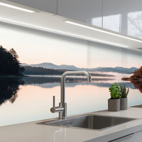 SCHIENALI CUCINA Acqua - Alberi - Strato di nebbia 200x80 cm