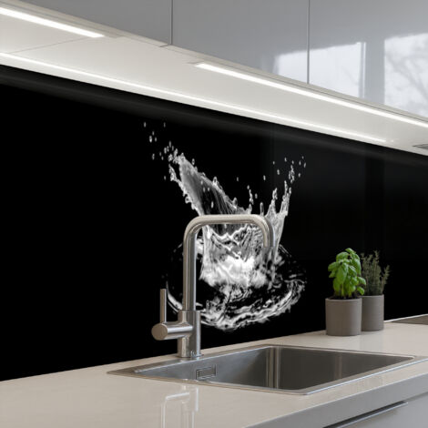SCHIENALI CUCINA Acqua - Schizzi - Acqua - Nero 400x60 cm