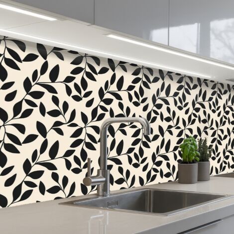 SCHIENALI CUCINA Elegante - Fantasia - Nero - Beige 200x60 cm