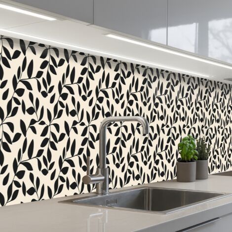 SCHIENALI CUCINA Elegante - Fantasia - Nero - Beige 400x60 cm