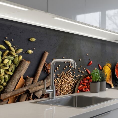 SCHIENALI CUCINA Erbe - Alimenti - Spezie - Nero - Paprika - Cannella 200x60 cm