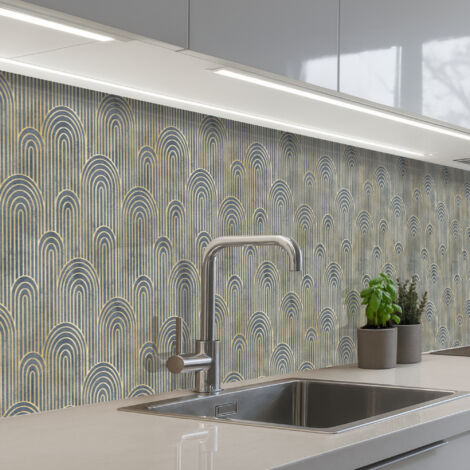SCHIENALI CUCINA Fiocco - Oro - Blu 400x60 cm