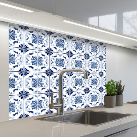 SCHIENALI CUCINA Motivo - Piastrella - Blu 100x80 cm