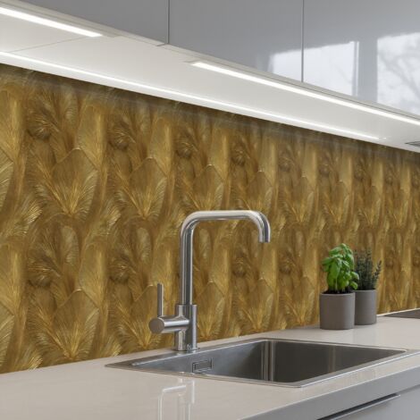 SCHIENALI CUCINA Organico - Linee - Oro 400x60 cm