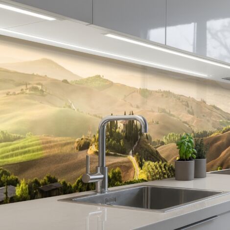 SCHIENALI CUCINA Paesaggio - Toscana - Luce del mattino 400x60 cm