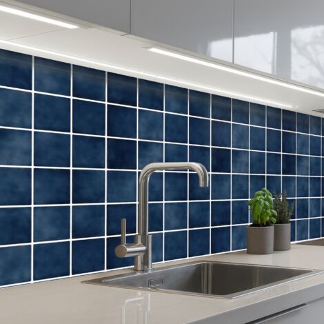 SCHIENALI CUCINA Piastrella - Moderna - Blu 200x60 cm