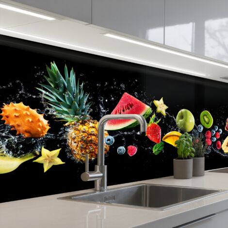 SCHIENALI CUCINA Splash - Frutta - Nero 200x80 cm