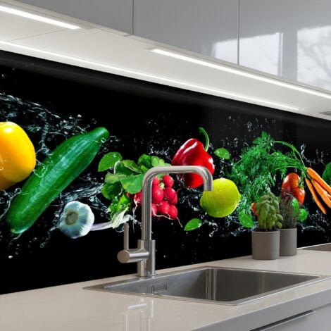 SCHIENALI CUCINA Vegetale - Splash - Nero 200x60 cm