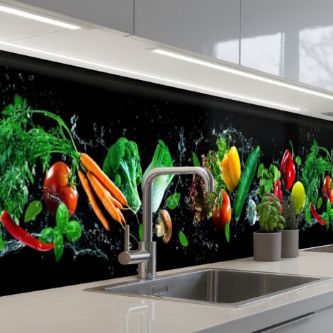 SCHIENALI CUCINA Vegetale - Splash - Nero 400x60 cm