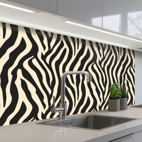 SCHIENALI CUCINA Zebra - Stampa - Classico - Nero 100x60 cm