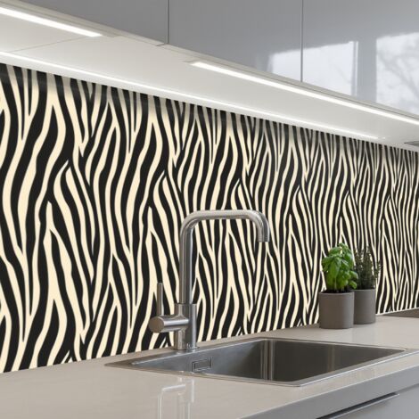 SCHIENALI CUCINA Zebra - Stampa - Classico - Nero 400x60 cm