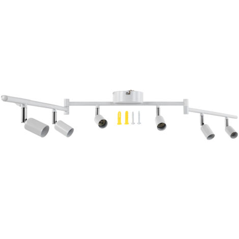 Schienenbeleuchtungsset – 6 drehbare Strahler auf Schiene mit GU10-Sockel – Schwarz – 41 cm