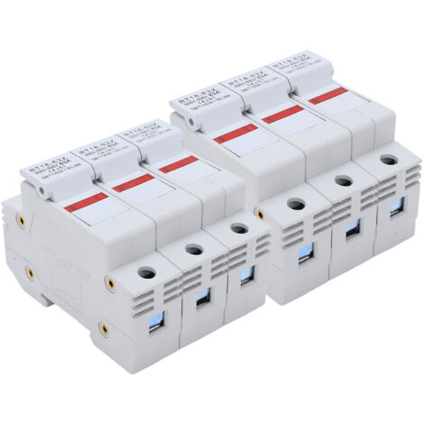 Schienenmontierter Sicherungshalter mit LED-Anzeige für 63 A, 500–690 V, 3-poliger RO16-Sicherungskern (14 x 51 mm)