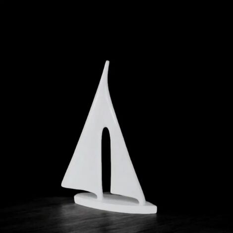 Schiffsfigur Deko Weiß Klein 21 cm - Segelboot, Boot, Yacht