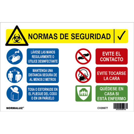 Schild 30x20 Coronavirus-Sicherheitsstandards CV20677