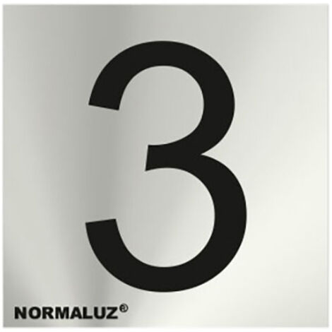 Schild Nummer 3 Edelstahl selbstklebend 5cm rd717173