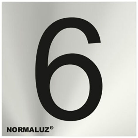 Schild Nummer 6 Edelstahl selbstklebend 5cm rd717176