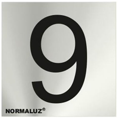 Schild Nummer 9 Edelstahl selbstklebend 5cm rd717179