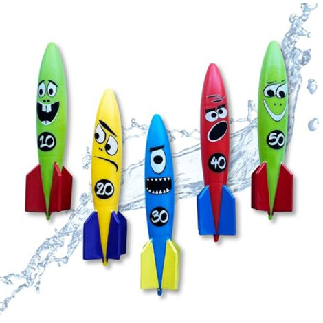 SCHILDKRÖT ROCKET DIVERS SET, 5 FUSÉES SOUS-MARINES, JOUET DE PLONGÉE POUR ENFANTS À PARTIR DE 5 ANS, IDÉAL POUR PISCINE OU BAIG