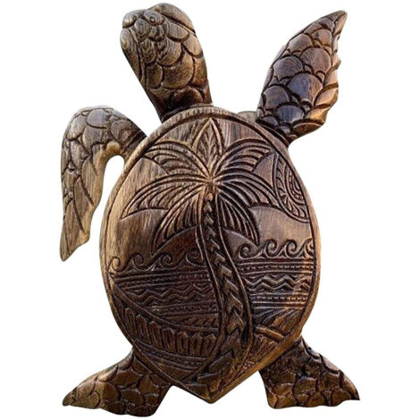 Schildkröten-Skulptur, Ornament, Kunstharz, Schildkrötenstatue, 190 g, geschnitztes Muster, Garten, Art Deco, mehrfarbig, 15 x 11 x 4 cm