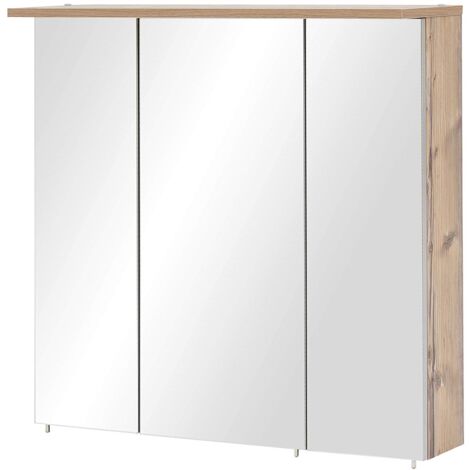 Schildmeyer Armadietto a Specchio 127263, Decoro in Abete Rosso Argentato, 70,5 x 16 x 72,3 cm