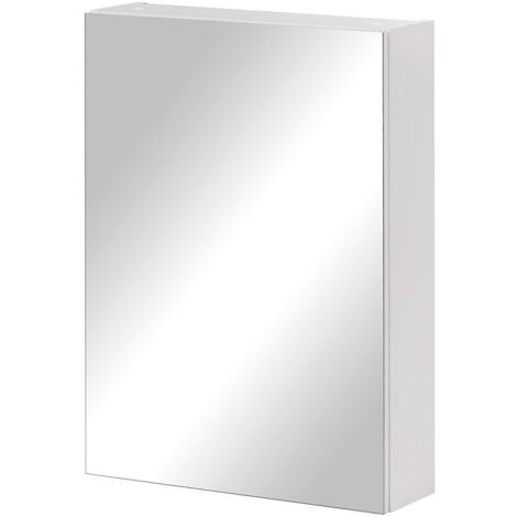 Schildmeyer Basic 146427 - Armadietto a specchio, bianco lucido, 50 cm