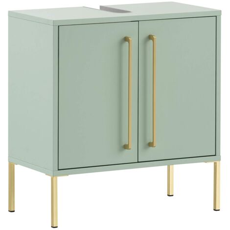 Schildmeyer Gloria 146545 - Mobile base lavabo, materiale a base di legno, colore: verde menta, giallo oro, 61,2 x 57,1 x 30,1 cm