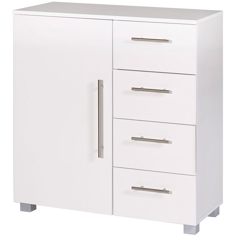 Kommode NIZZA-04 Glanz weiß, B x H x T: 81,5 x 83 x 35 cm