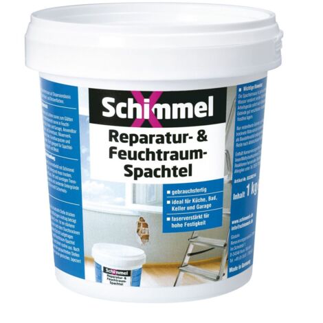 Schimmel X Reparatur- und Feuchtraumspachtel 1 kg Anti-Schimmel & Nikotinsperre