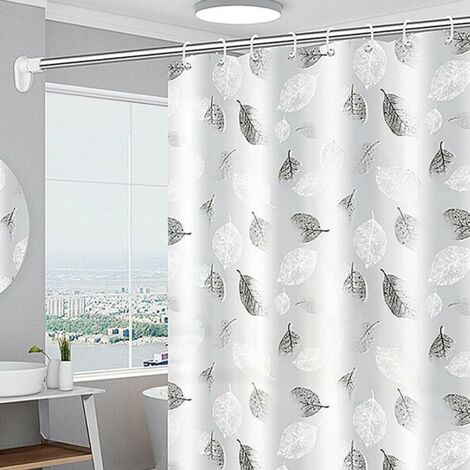 Schimmelfester Duschvorhang 180 x 200 cm, wasserdichte Duschvorhänge – weiß waschbares Vorhanglaken – mit 12 Vorhanghaken – für Zuhause, Hotel, Bad