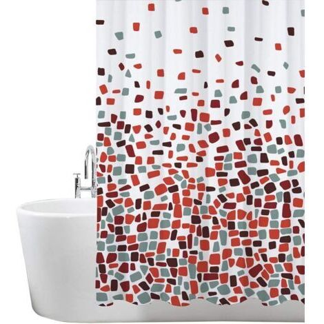 Schimmelresistenter Duschvorhang 180 x 180 cm – Rot