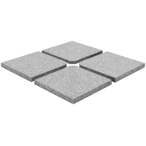 Schirm-Gewichtsplatten 4 Stk. Quadratisch Grau Granit 100 kg vidaXL