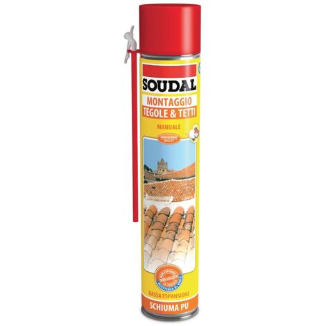 Schiuma poliuretanica manuale tegole e tetti sigillare fissare soudal 750 ml